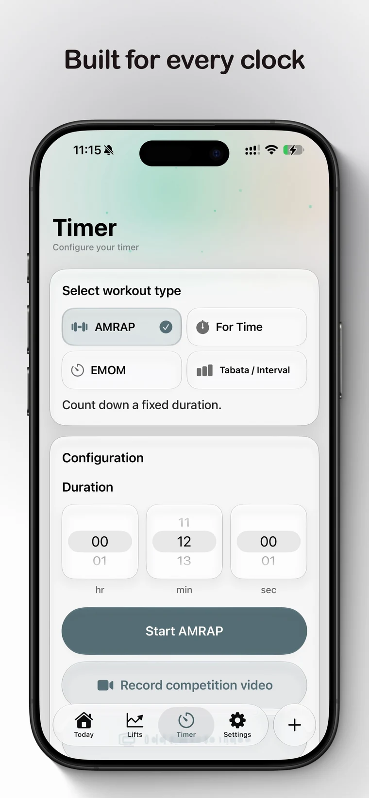 AMRAP timer on iPhone